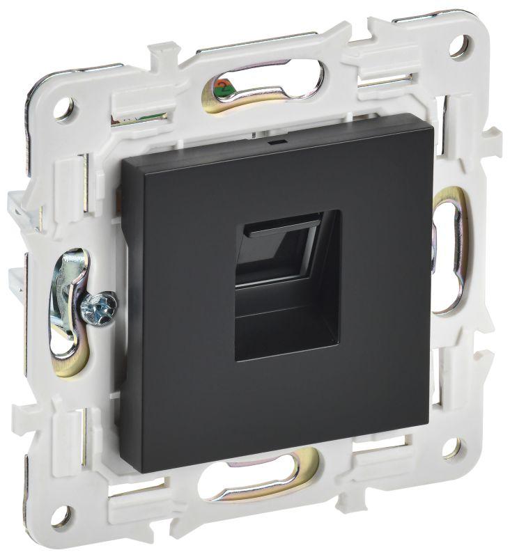 розетка компьютерная rj45 кат.5e skandy sk-k01bl черн. iek sk-k10-1-k02 с доставкой по МСК, категория розетка медная коммуникационная (витая пара)
