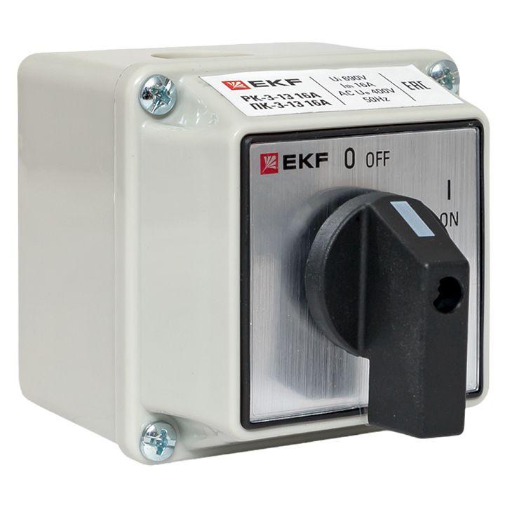 переключатель кулачковый пк-3-13 3п 16а "вкл-выкл" ip54 ekf pk-3-13-16 с доставкой по МСК, категория переключатель для цепи управления, пакетный