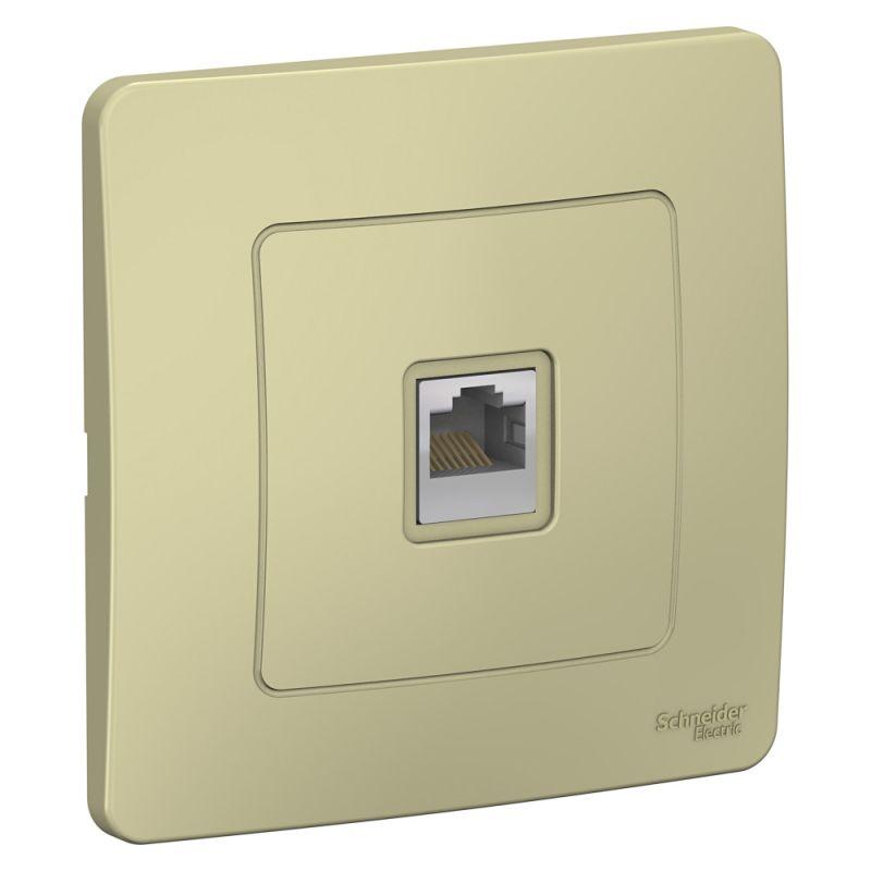 розетка компьютерная 1-м сп blanca rj45 кат.5e беж. se blnis045007 с доставкой по МСК, категория розетка медная коммуникационная (витая пара)