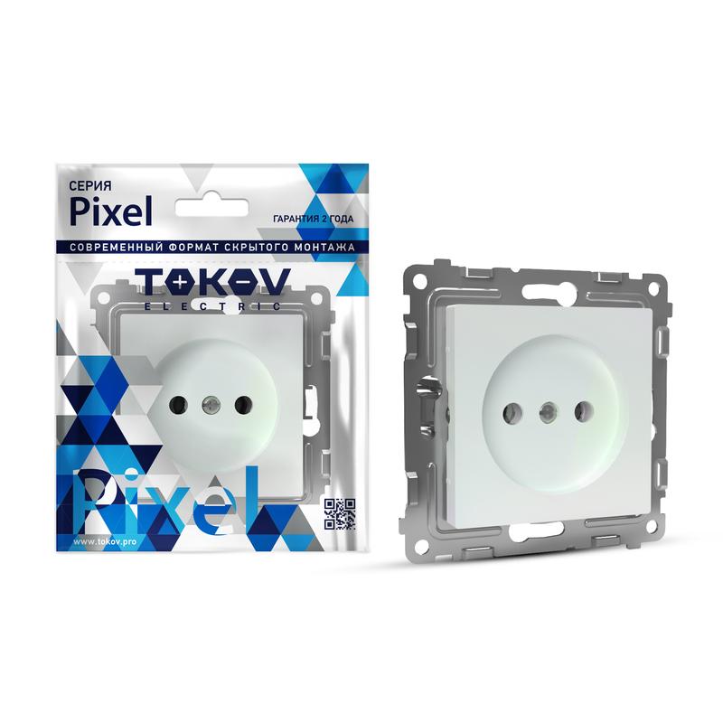розетка 1-м сп pixel 16а ip20 без заземл. защ. шторки механизм перламутр. tokov electric tke-px-r1sf-c04 с доставкой по МСК, категория розетка штепсельная