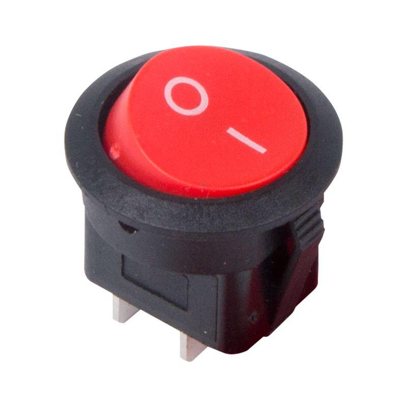 выключатель клавишный круглый 250в 6а (2с) on-off красн. (rwb-213 sc-214 mrs-102-8) rexant 36-2560 с доставкой по МСК, категория кнопка нажимная в сборе