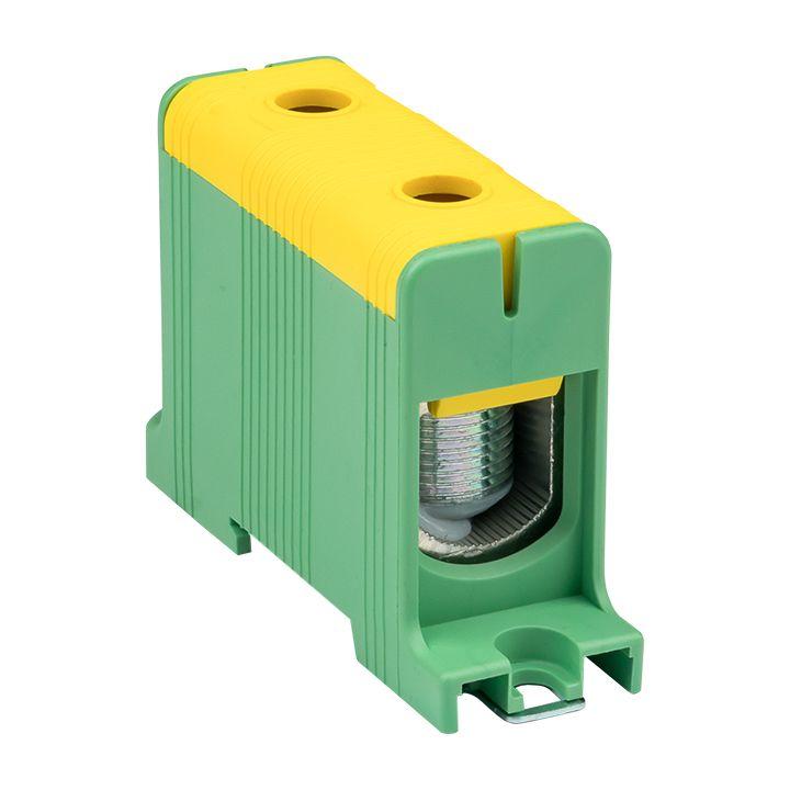 клемма силовая вводная ксв 35-150кв.мм желт./зел. ekf plc-kvs-35-150-y-green с доставкой по МСК, категория проходная клеммная колодка