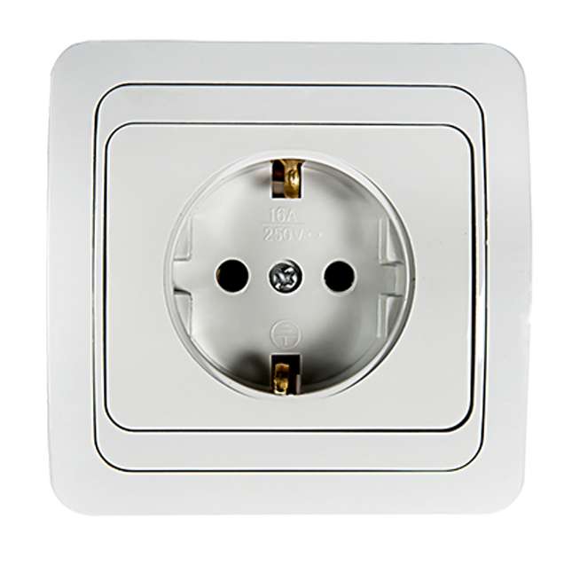 розетка 1-м classico с заземл. 2028 бел. asd / in home 4680005959907 с доставкой по МСК, категория розетка с заземлением стандарта schuko