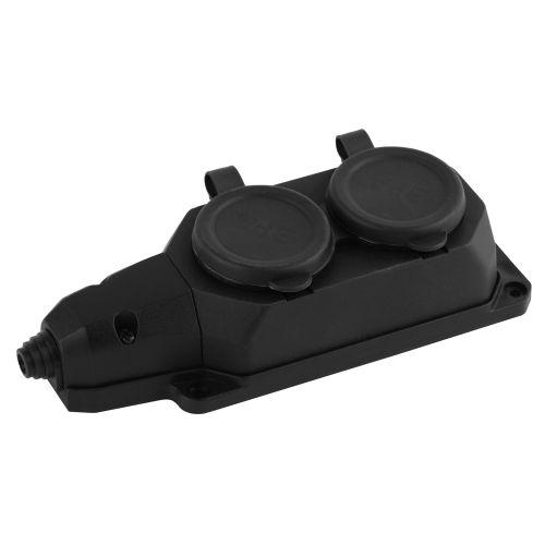 колодка удлинителя 2-м с заземл. 16а ip44 k-2e-b-ip44 каучук черн. эра б0044544 с доставкой по МСК, категория блок розеток, удлинитель