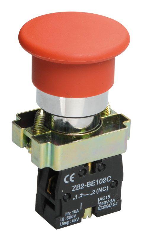 кнопка управления "грибок" lay5-bc42 1р красн. iek bbg71-bc-k04 с доставкой по МСК, категория кнопка нажимная в сборе