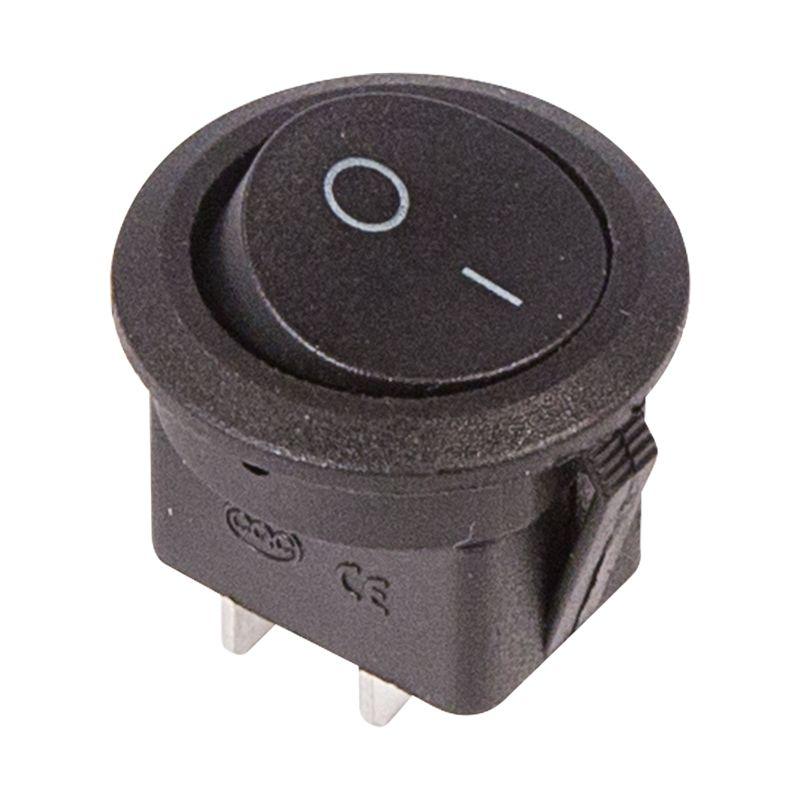 выключатель клавишный 250в 6а (2с) on-off круглый черн. (rwb-212; sc-214; mrs-102-8) rexant 36-2550 с доставкой по МСК, категория кнопка нажимная в сборе