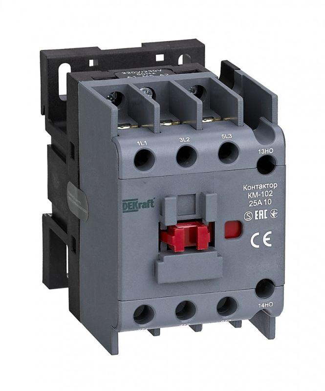 контактор км-102 3п 25а кат. 230в ac 1но ac-3 ac-4 dekraft 22004dek с доставкой по МСК, категория контактор