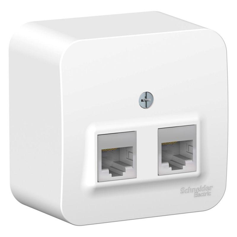 розетка компьютерная 2-м оп blanca rj45 кат.5e с изолир. пластиной бел. se blnia045451 с доставкой по МСК, категория розетка медная коммуникационная (витая пара)