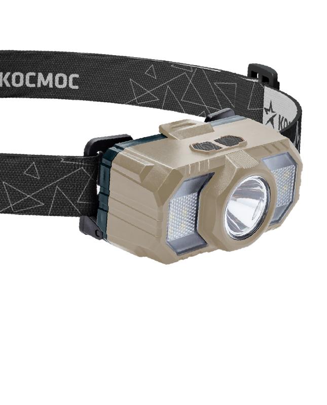фонарь аккумуляторный налобный 2вт led+2вт smd led+красн. съемные li-ion 2x18650 1200ма.ч=2400 ма.ч корпус abs-пластик usb-шнур регулируемый эласт. ремешок космос koc506lit с доставкой по МСК, категория фонарь карманный, ручной электрический