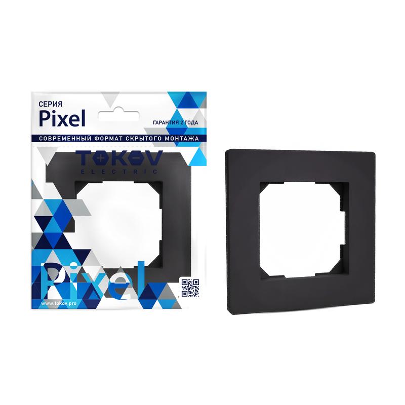 рамка 1-м pixel карбон tokov electric tke-px-rm1-c14 с доставкой по МСК, категория рамка декоративная для электроустановочных устройств