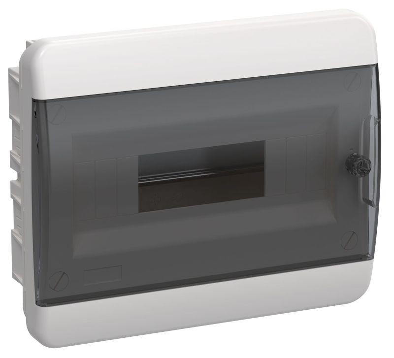 корпус пластиковый щрв-п-12 ip41 черн. прозр. дверь tekfor iek tf5-kp12-v-12-41-k01-k03 с доставкой по МСК, категория щиток распределительный малогабаритный