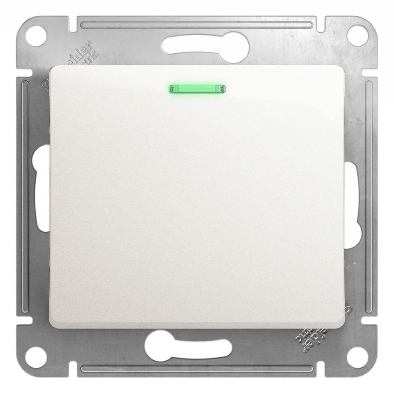 выключатель 1-кл. сп glossa 10а ip20 (сх. 1а) 10ax с подсветкой механизм перламутр. se gsl000613 с доставкой по МСК, категория выключатели, переключатели