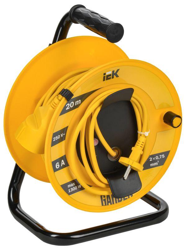 удлинитель на катушке 1х20м garden ук20 2p 2х0.75кв.мм iek gd-kp40-06-01-20 с доставкой по МСК, категория удлинитель кабельный на катушке/барабане