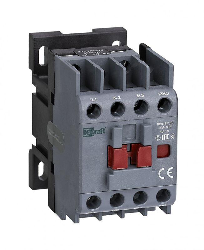 контактор км-102 3п 9а кат. 230в ac 1но ac-3 ac-4 dekraft 22001dek с доставкой по МСК, категория контактор