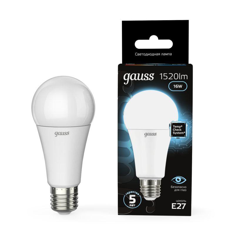 лампа светодиодная black 16вт a60 грушевидная 4100к нейтр. бел. e27 1520лм gauss 102502216 с доставкой по МСК, категория лампа светодиодная