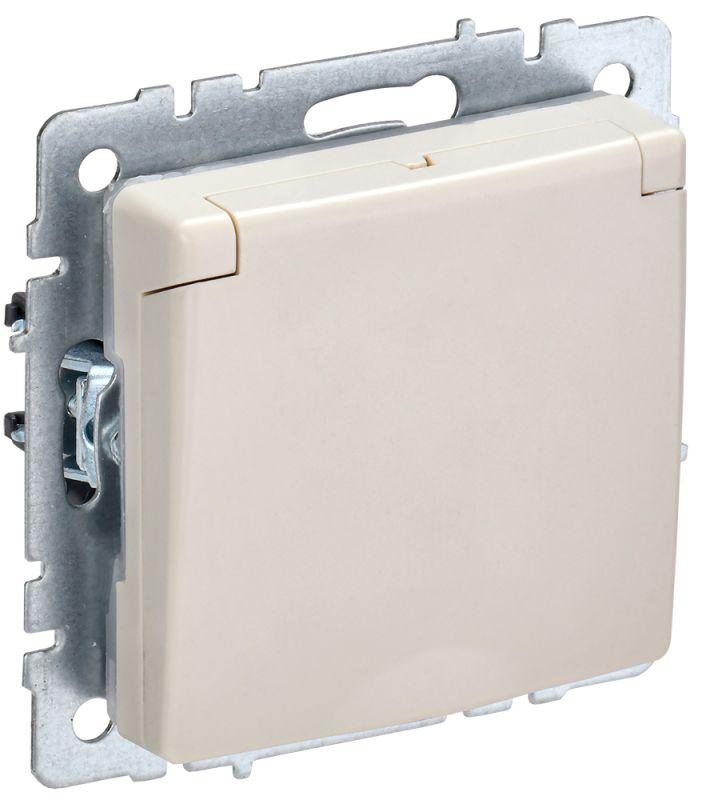 розетка brite рсбш10-3-бркр 16а ip20 с заземл. защ. шторки с крышкой беж. iek br-r16-16-k10 с доставкой по МСК, категория розетка штепсельная