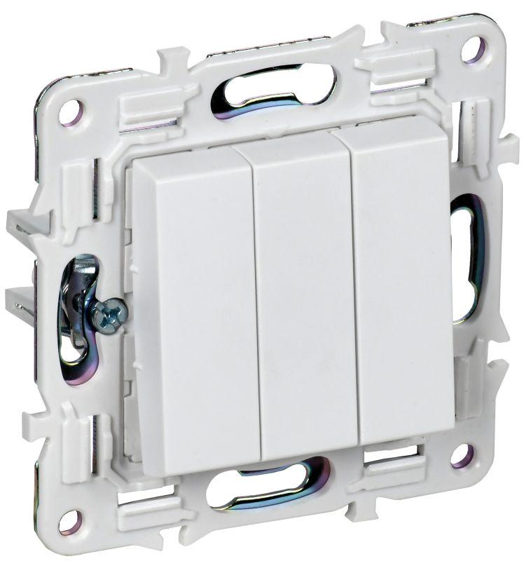 выключатель 3-кл. skandy 10а sk-v11w арктич. бел. iek sk-v30-0-10-k01 с доставкой по МСК, категория выключатели, переключатели