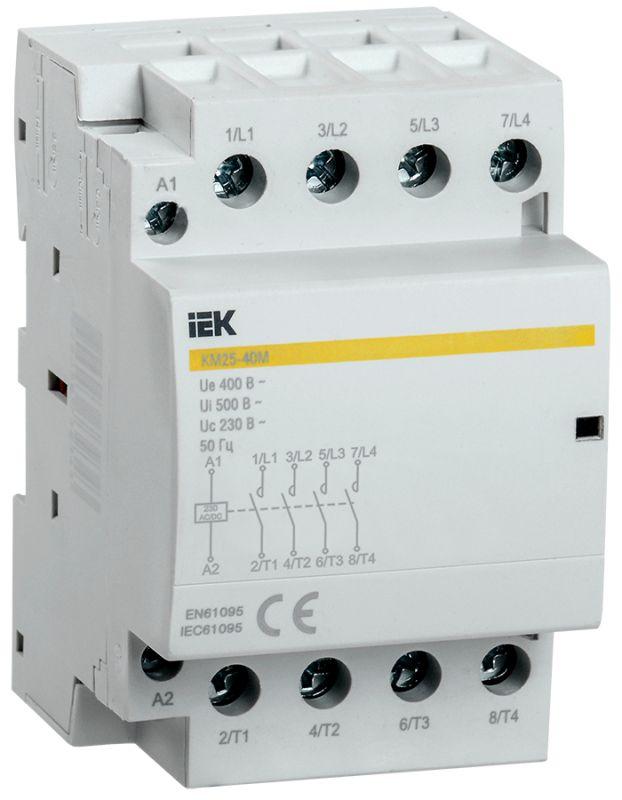 контактор модульный км25-40м ac/dc iek mkk21-25-40 с доставкой по МСК, категория пускатель магнитный модульный для распределительных щитов