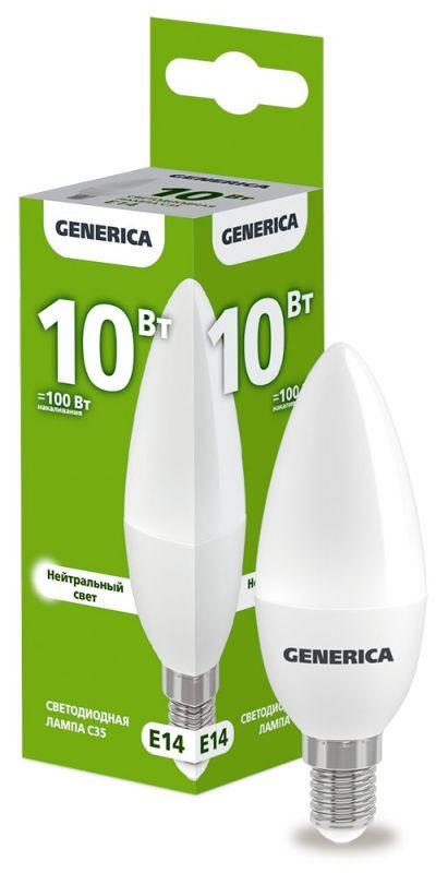 лампа светодиодная c35 10вт свеча 4000к e14 230в generica ll-c35-10-230-40-e14-g с доставкой по МСК, категория лампа светодиодная