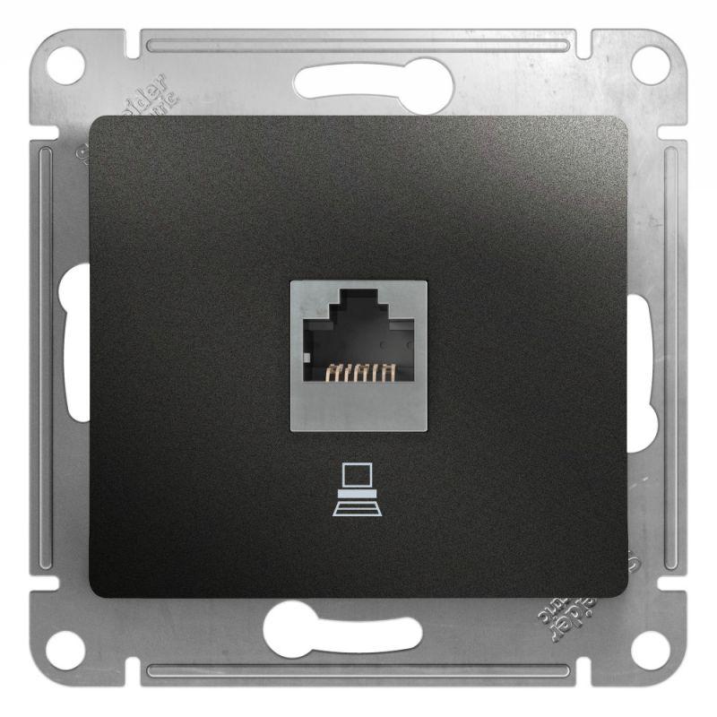 розетка компьютерная 1-м glossa rj45 кат.5e механизм антрацит se gsl000781k с доставкой по МСК, категория розетка медная коммуникационная (витая пара)