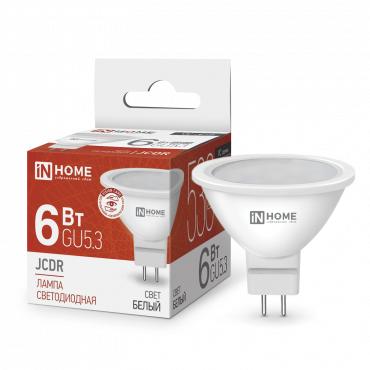 лампа светодиодная led-jcdr-vc 6вт рефлектор 4000к нейтр. бел. gu5.3 530лм 230в in home 4690612020372 с доставкой по МСК, категория лампа светодиодная