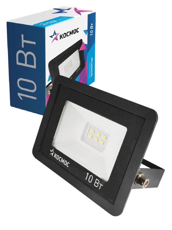прожектор светодиодный 10вт 6500к ip65 800лм космос k_pr5_led_10 с доставкой по МСК, категория светильник направленного света/ прожектор/ даунлайт