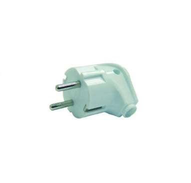 вилка электрич. с заземл. угл. бел. makel 10027 с доставкой по МСК, категория вилка с защитным контактом бытовая schuko