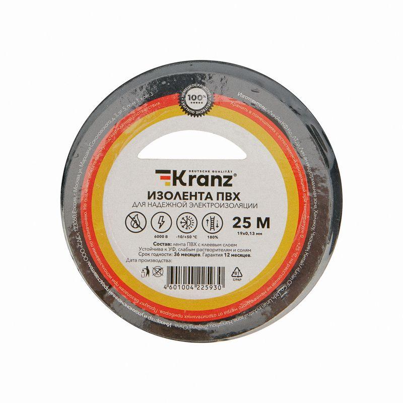 изолента пвх 0.13х19мм 25м черн. kranz kr-09-2206 с доставкой по МСК, категория скотч и изоляционная лента