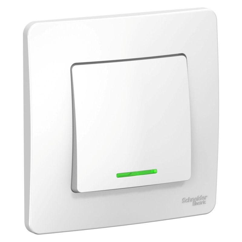 переключатель проходной 1-кл. сп blanca 10а ip20 (сх. 6) 250в с подсветкой бел. se blnvs010611 с доставкой по МСК, категория выключатели, переключатели
