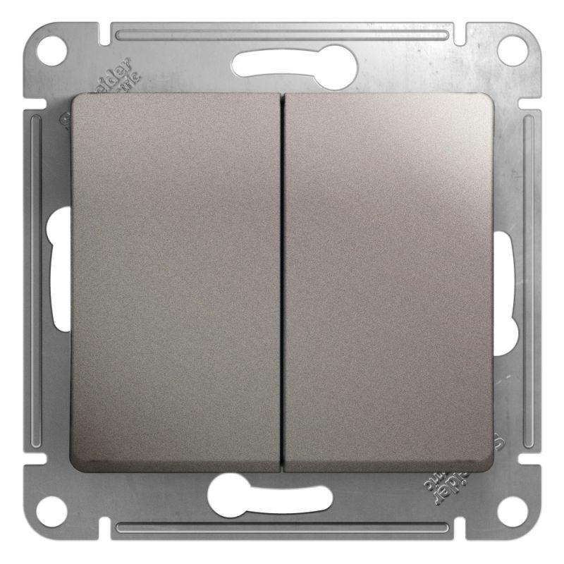 переключатель проходной 2-кл. сп glossa 10а ip20 (сх. 6) 10ax механизм платина se gsl001265 с доставкой по МСК, категория выключатели, переключатели