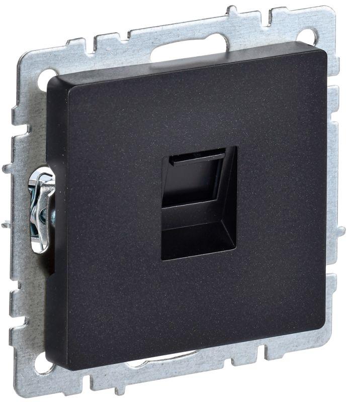розетка компьютерная сп rj45 кат.5e brite рк10-брч черн. iek br-k10-1-k02 с доставкой по МСК, категория розетка медная коммуникационная (витая пара)