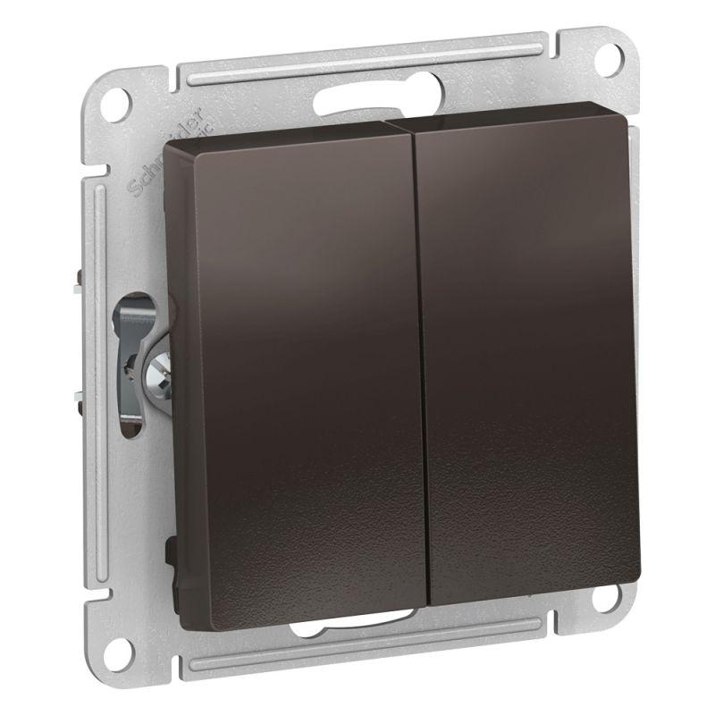 переключатель проходной 2-кл. сп atlasdesign 10а ip20 (сх. 6/2) 10ax механизм мокко se atn000665 с доставкой по МСК, категория выключатели, переключатели