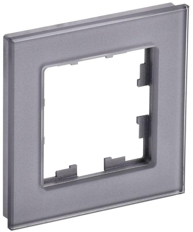 рамка 1-м brite ру-1-2-брсе стекло сер. iek br-m12-g-k03 с доставкой по МСК, категория рамка декоративная для электроустановочных устройств