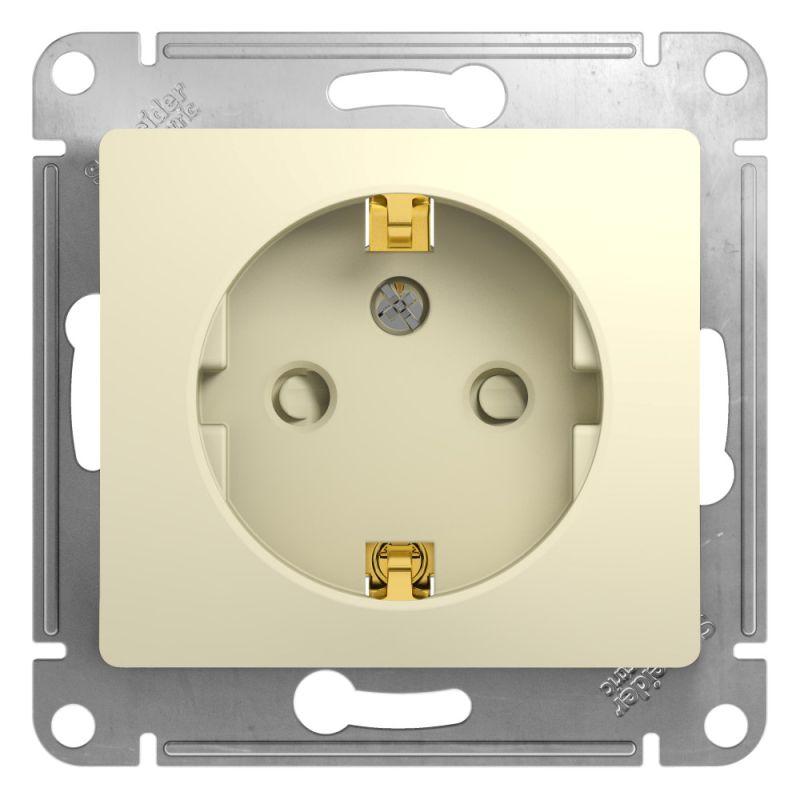 розетка 1-м сп glossa 16а ip20 с заземл. защ. шторки механизм беж. se gsl000245 с доставкой по МСК, категория розетка штепсельная