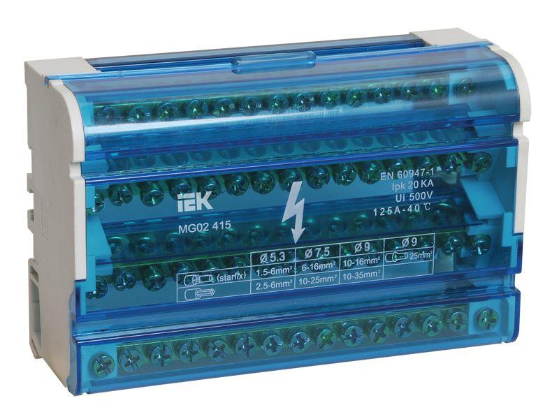 шина на din-рейку в корпусе (кросс-модуль) шнк 4х15 3l+pen iek ynd10-4-15-125 с доставкой по МСК, категория блок клеммной колодки распределительный