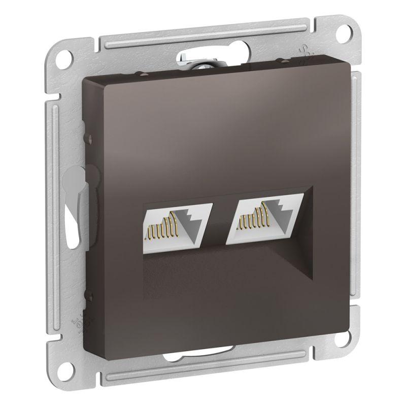 розетка компьютерная 2-м atlasdesign rj45 кат.5e механизм мокко se atn000685 с доставкой по МСК, категория розетка медная коммуникационная (витая пара)