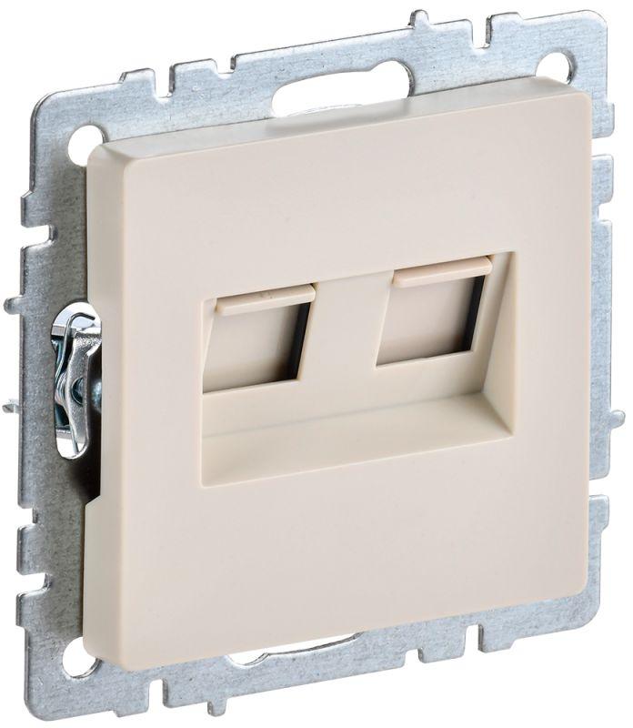 розетка компьютерная двойная сп rj45 кат.5e brite рк10-2-бркр беж. iek br-k20-1-k10 с доставкой по МСК, категория розетка медная коммуникационная (витая пара)