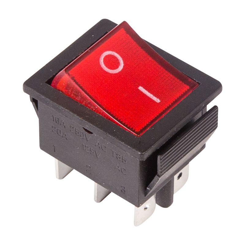 выключатель клавишный 250в 15а (6с) on-on с подсветкой (rwb-506; sc-767) красн. rexant 36-2350 с доставкой по МСК, категория кнопка нажимная в сборе