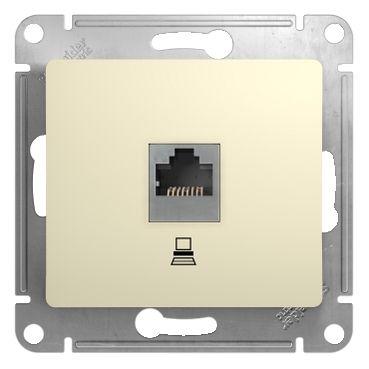 розетка компьютерная 1-м сп glossa rj45 кат.5e механизм беж. se gsl000281k с доставкой по МСК, категория розетка медная коммуникационная (витая пара)