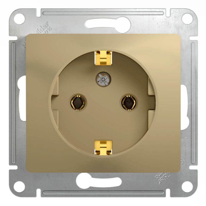 розетка 1-м сп glossa 16а ip20 с заземл. механизм титан se gsl000443 с доставкой по МСК, категория розетка штепсельная