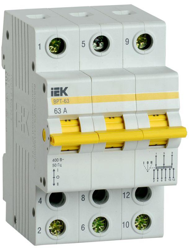 выключатель-разъединитель трехпозиционный 3п врт-63 63а iek mpr10-3-063 с доставкой по МСК, категория выключатель/переключатель модульный для распределительного щита