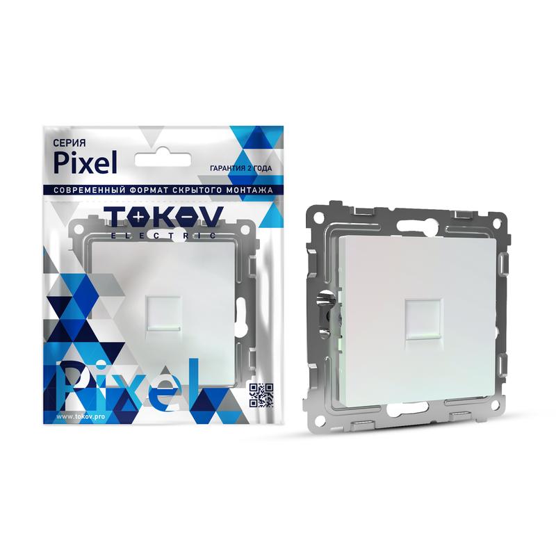 розетка телефонная 1-м сп pixel rj11 механизм перламутр. tokov electric tke-px-rt1-c04 с доставкой по МСК, категория розетка медная коммуникационная (витая пара)