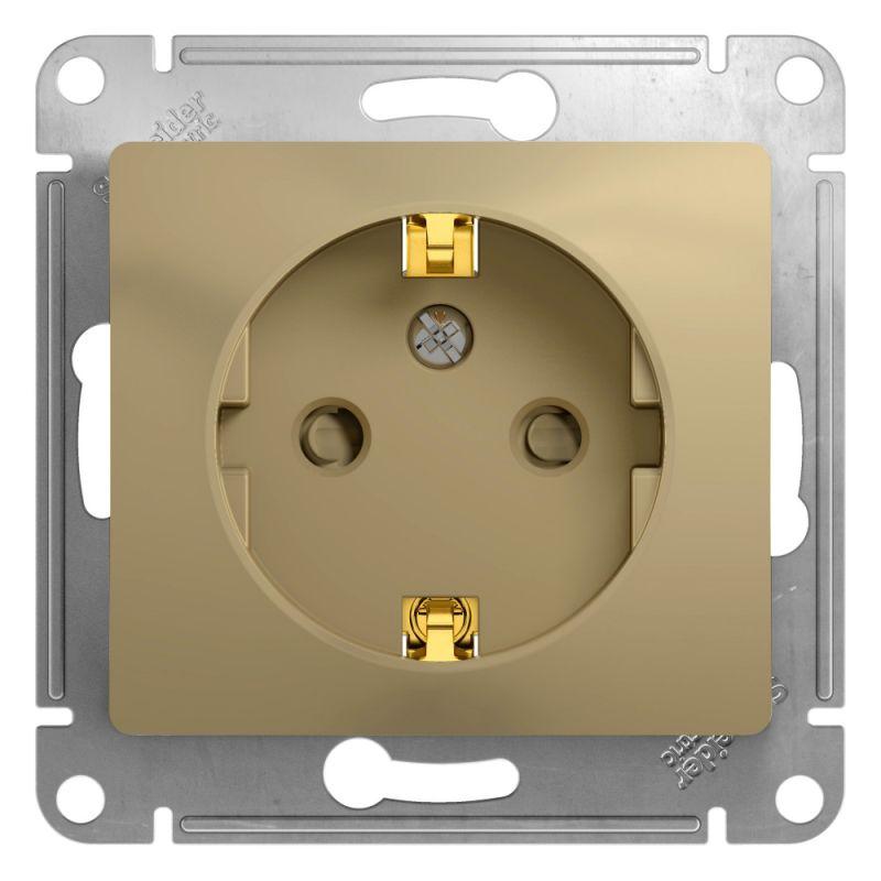 розетка 1-м сп glossa 16а ip20 с заземл. защ. шторки механизм титан se gsl000445 с доставкой по МСК, категория розетка штепсельная