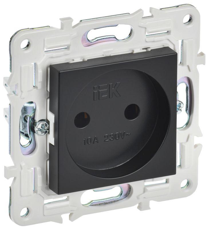 розетка skandy 10а без заземл. без защ. шторок sk-r02bl черн. iek sk-r10-10-k02 с доставкой по МСК, категория розетка штепсельная