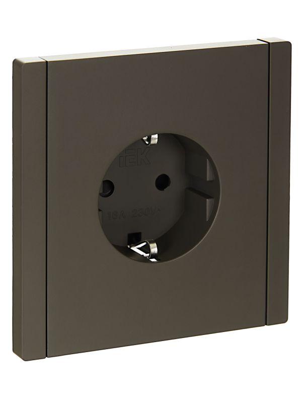 розетка сп forte&piano fp315 16а с заземл. защ. шторки винт. крепл. сер. iek fp-r14-16-k03 с доставкой по МСК, категория розетка штепсельная