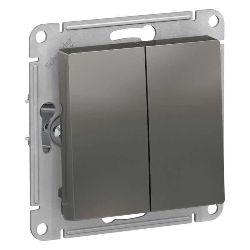 выключатель 2-кл. сп atlasdesign 10а ip20 (сх. 5) 10ax механизм сталь se atn000951 с доставкой по МСК, категория выключатели, переключатели