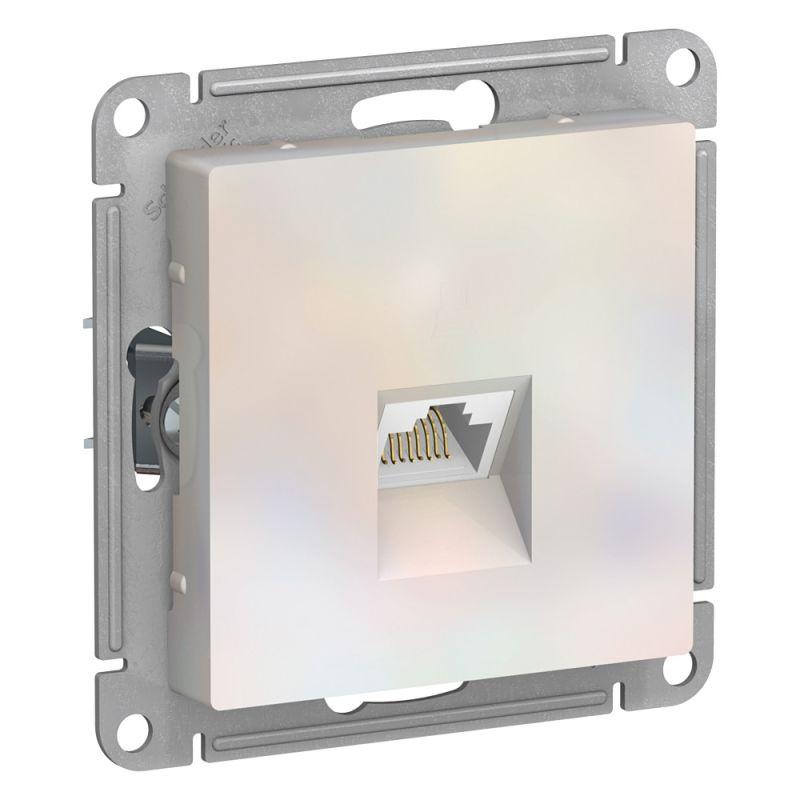 розетка компьютерная atlasdesign rj45 кат.5e механизм жемчуж. se atn000483 с доставкой по МСК, категория розетка медная коммуникационная (витая пара)