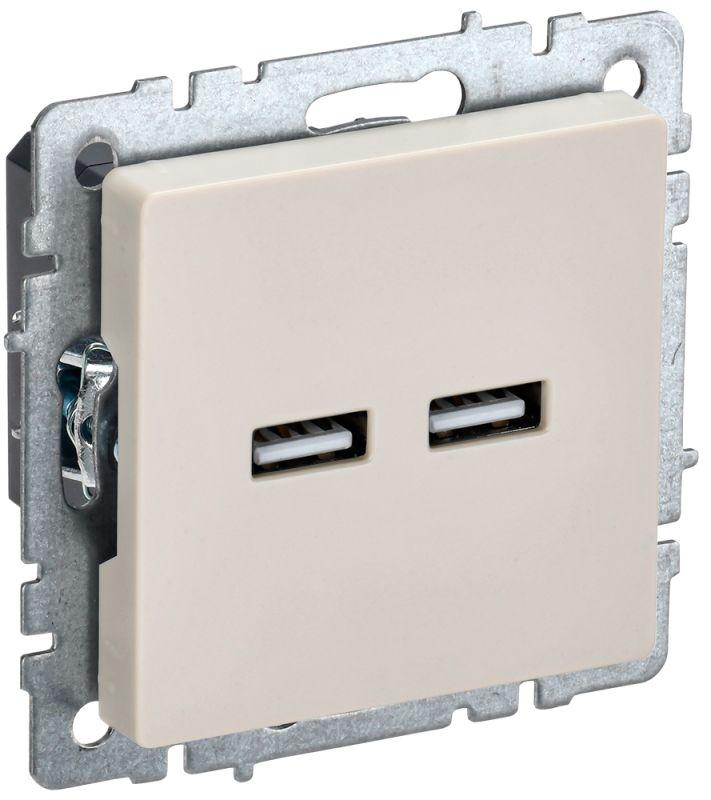 розетка brite usb a+a 3.1а рю10-1-бркр беж. iek br-u21-d31-k10 с доставкой по МСК, категория электропитание usb