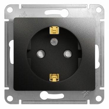 розетка 1-м сп 1мод. glossa 16а ip20 с заземл. защ. шторки механизм антрацит se gsl000745 с доставкой по МСК, категория розетка штепсельная
