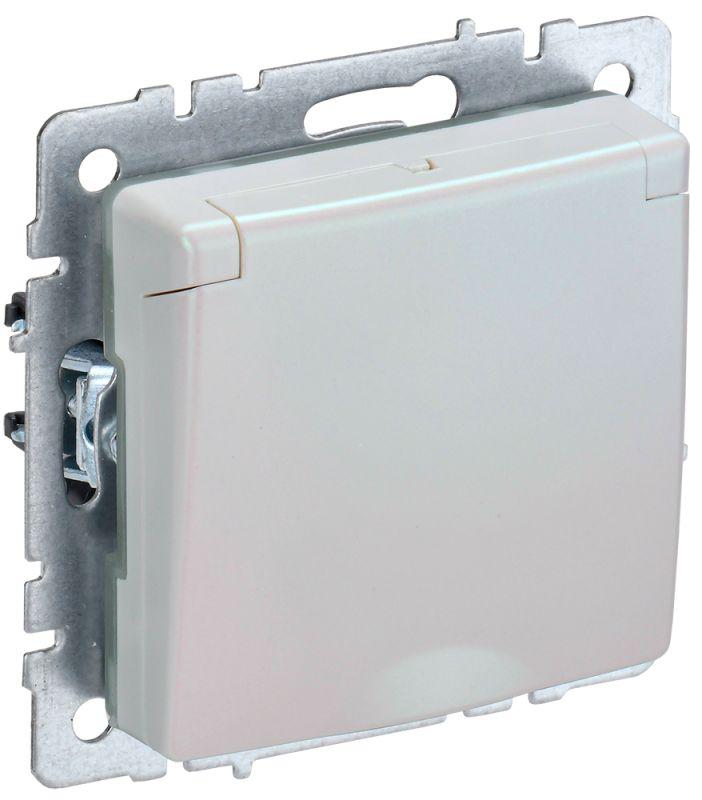 розетка brite рсбш10-3-брж 16а ip20 с заземл. защ. шторки с крышкой жемчуж. iek br-r16-16-k36 с доставкой по МСК, категория розетка штепсельная